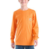Carhartt Boys Long-Sleeve Dog Pocket T-Shirt - Orange Peel Carhartt Boys Long-Sleeve Dog Pocket T-Shirt - Orange Peel