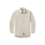 Southern Marsh Men's Chateau Windowpane Dress Shirt - Oatmeal and Stone Brown