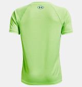 Under Armour Boys' UA Tech Hybrid Print Fill Short Sleeve-Quirky Lime/Cruise Blue