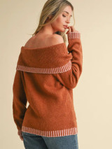 &merci Women's Off Shoulder Slouchy Sweater - Caramel Pink &merci Women's Off Shoulder Slouchy Sweater - Caramel Pink