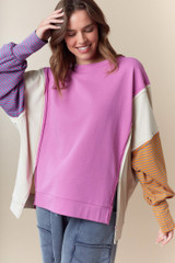 Fantastic Fawn Women's Color Block Stripe Sweatshirt