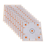 EZ Aim Paper Shooting Targets, 12" Square Sight-In Grid Targets, 13-Pack, White & Orange