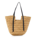 Two's Company Raffia Straw Tote