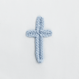 Mud Pie Blue Crochet Cross Bib