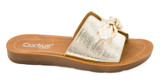 Corkys Too Cute Women’s Slide Sandals - Gold Crinkle