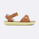 Sun‑San Surfer Little Girl's Leather Sandals - Tan