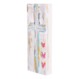 Glory Haus Hearts Cross Wood Block