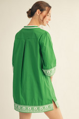 Jodifl Embroidery Detail Solid Shift Dress