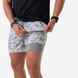 Burlebo Men's Athletic Short - 5.5" - White Camo