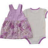 Carhartt Infant Girls Short Sleeve Bodysuit and Chambray Jumper Set - Bodacious