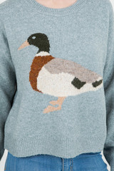 Dreamers Women's Mallard Duck Knit Sweater - Blue