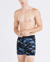 Saxx Underwear Men's Vibe Xtra Soft Comfort Boxer Brief - Cloudbank Camo-Navy