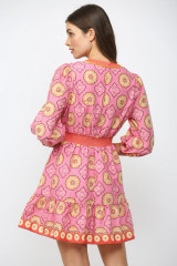 Fate Women's Pink Smocked Back Mini Dress