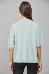 Fate Women's Short Sleeve Cashmere Blend Sweater - Soft Mint