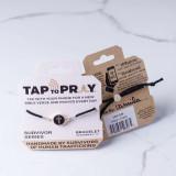 Tap To Pray Survivor Series Bracelet - Onyx + Cross