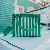 Katydid Striped Mini Tote Purse - Green