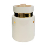 Candle Warmers Etc. White and Gold Illumination Fragrance Warmer