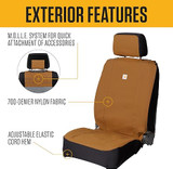 Carhartt 700D Nylon Canvas Fitted Bucket Seat Cover - Brown/Black