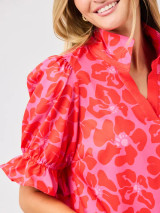 Mary Square Women's Jessica Top - Garden Samba Pink