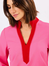 Mary Square Women's Brenda Dress - Pink + Red