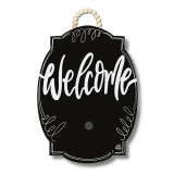 Dk Designs Black Bloom "Welcome" Hanger & Mini