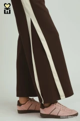Umgee Women's Colorblock Straight Pants - Coco Brown