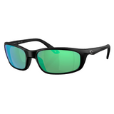 Costa Del Mar Brine Polarized Sunglasses Matte Black with Green Mirror 580G Glass Lenses