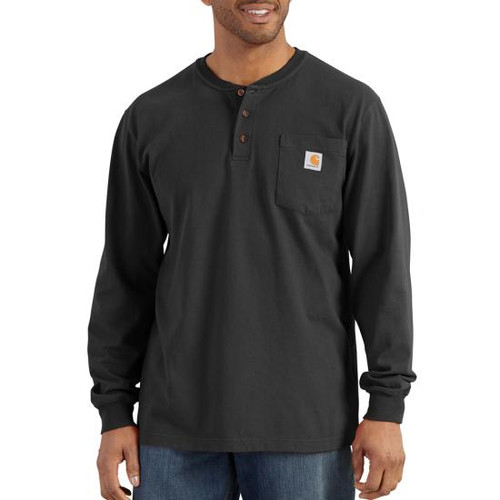Carhartt Long Sleeve Henley T-Shirt-Black Carhartt Long Sleeve Henley T-Shirt-Black