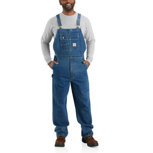 Carhartt Men's Loose Fit Denim Bib Overalls - Darkstone
