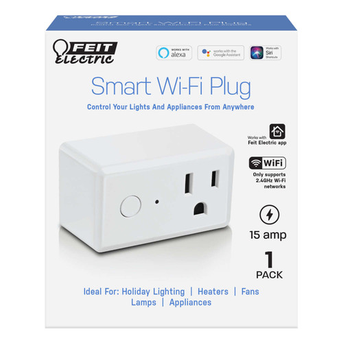 Feit Electric Commercial and Residential Plastic Smart WiFi-Smart Plug-in