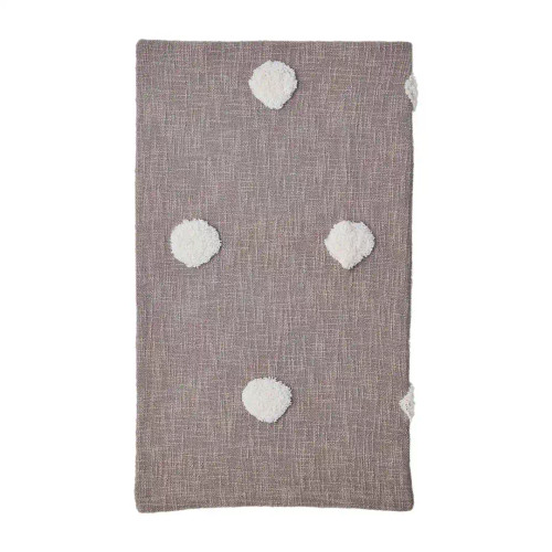 Mud Pie Tufted Dot Taupe Throw Blanket