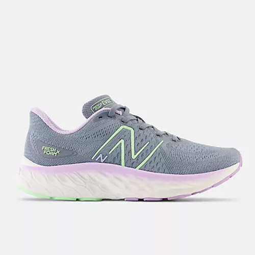 New Balance Women's Fresh Foam X EVOZ V3- Arctic Grey/ Green Aura/ Cyber Lilac