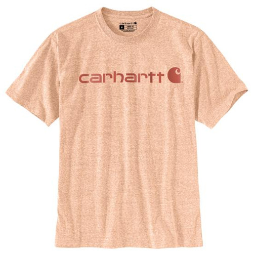 Carhartt Short Sleeve Logo T-Shirt - Pale Apricot Snow Heather