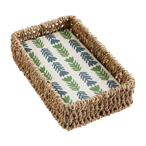 Mud Pie Tan Floral Guests Towel and Basket