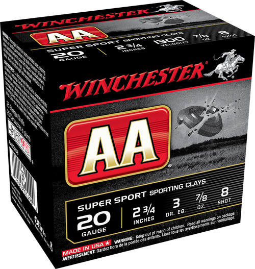 Winchester AA 20GA 2 3/4"in 3dr.eq. 7/8oz #8