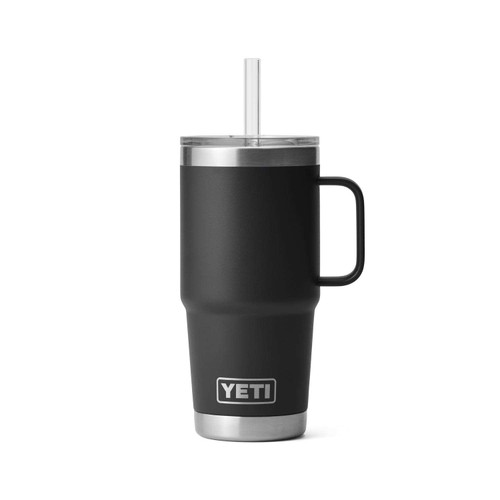 YETI Rambler 25 oz Black BPA Free Straw Mug