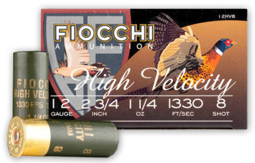 Fiocchi High Velocity 12 Gauge Ammo 2 3/4" 1 1/4oz #8 Lead Shot