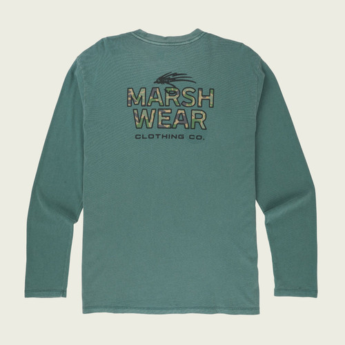Marsh Wear Fly Patch Long Sleeve T-Shirt - Duck Green
