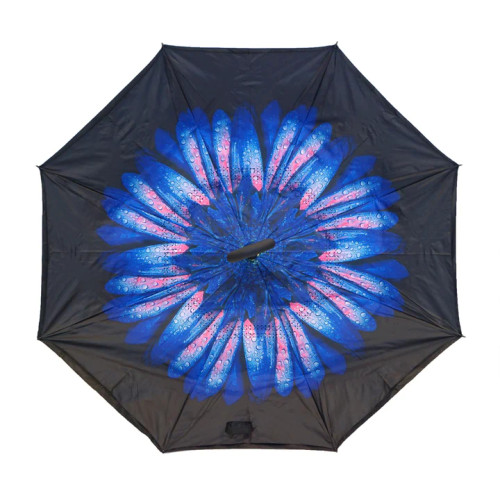 Blue Daisy Topsy Turvy Umbrella