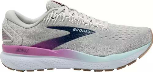 Brooks Women's Ghost 16 Running Shoe - White/Grey/Blue