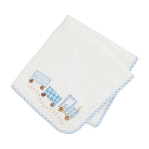 Mud Pie Train Quilted Blanket