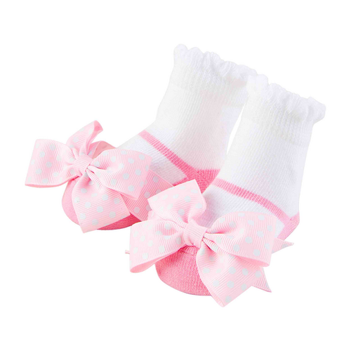 Mud Pie Pink Bow Mary Jane Baby Socks