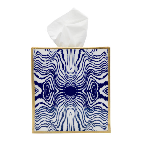 Jaye's Studio Faux Bois Enameled Tissue Box Cover