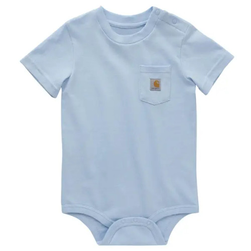 Carhartt Infant Boys Pocket Short Sleeve Bodysuit- Light Blue