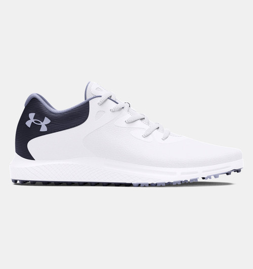 Under Armour Women's UA Charged Breathe 2 Spikeless Golf Shoes - White / Midnight Navy / Celeste