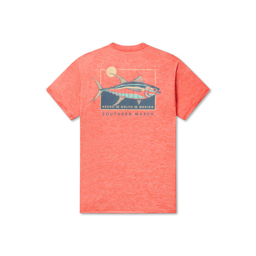 Southern Marsh FieldTec Heathered Tee - Atun de Sol - Coral