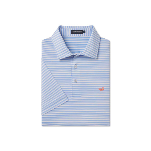 Southern Marsh Bermuda Performance Polo - Domingo Stripe - Lilac