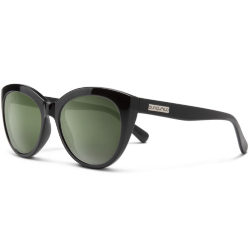 Suncloud Cityscape Sunglasses - Black with Polarized Gray-Green