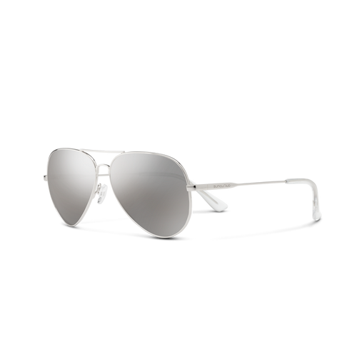 Suncloud Hard Deck Sunglasses - Silver with Polarized Silver Mirror