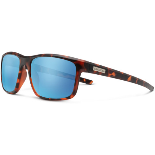 Suncloud Respek Sunglasses - Matte Tortoise with Polarized Aqua Mirror